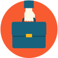 a hand holding a briefcase